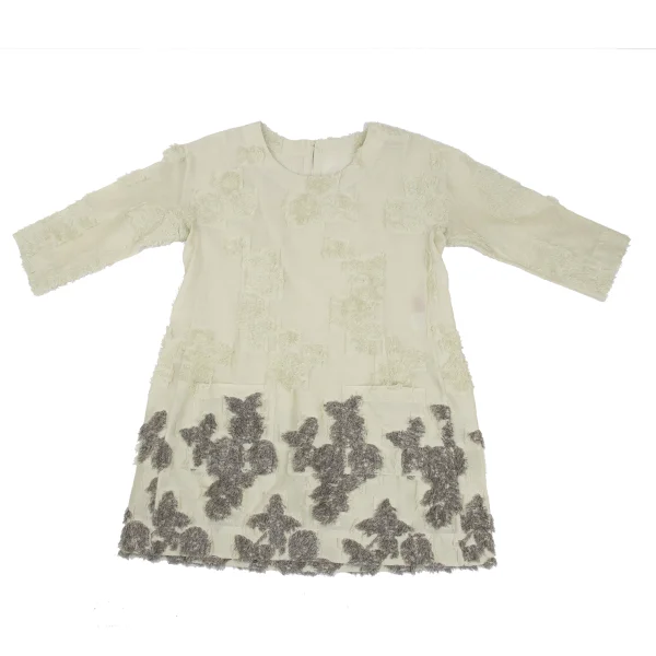 ISSEY MIYAKE HaaT Cotton Nylon Brushed Patch Design 3/4 Sleeve Tunic K-173022_002