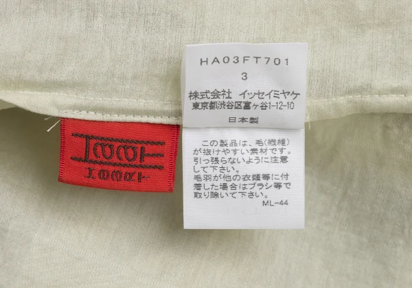 ISSEY MIYAKE HaaT Cotton Nylon Brushed Patch Design 3/4 Sleeve Tunic K-173022_015