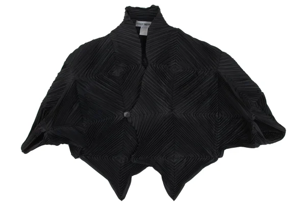 ISSEY MIYAKE 3D Steam Stretch Pleats Panel Switching Dolman Short Jacket K-173036_002