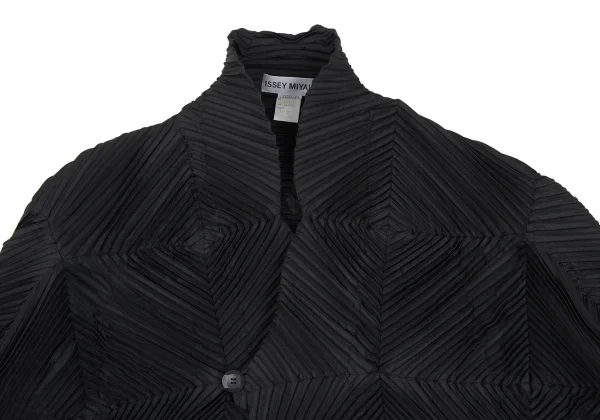 ISSEY MIYAKE 3D Steam Stretch Pleats Panel Switching Dolman Short Jacket K-173036_003