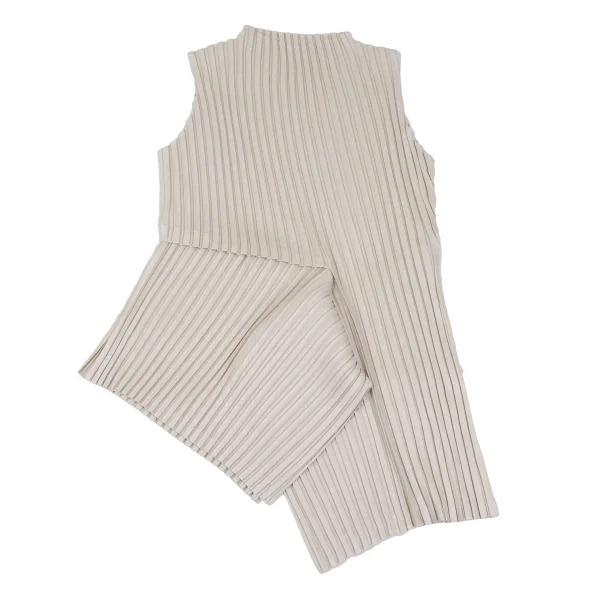 ISSEY MIYAKE Switching Design Asymmetry Pleats Sleeveless Tunic K-173038_009