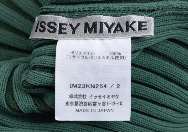 ISSEY MIYAKE Poly Switching High-neck Curve Sleeve Rib Knit Top K-173039_013