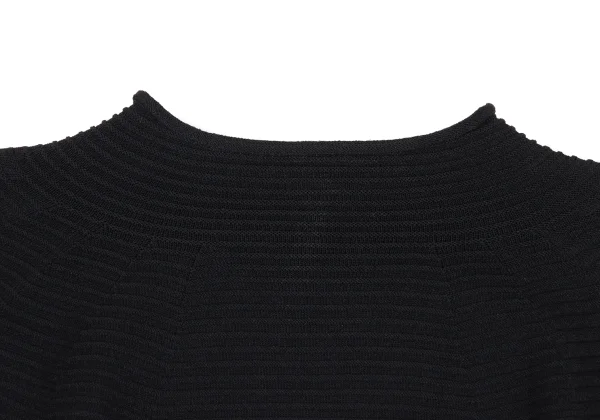 ISSEY MIYAKE Rayon Nylon Rib Design Asymmetry Sleeve Top K-173040_003