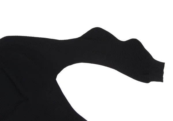 ISSEY MIYAKE Rayon Nylon Rib Design Asymmetry Sleeve Top K-173040_004