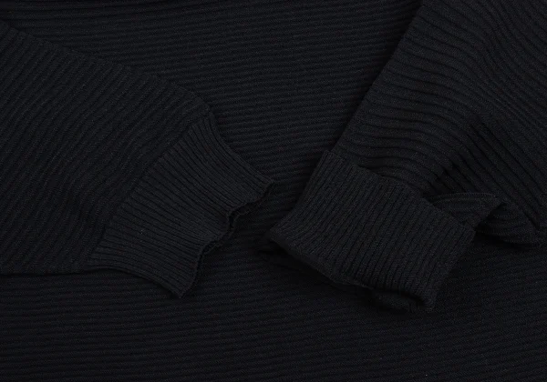 ISSEY MIYAKE Rayon Nylon Rib Design Asymmetry Sleeve Top K-173040_005