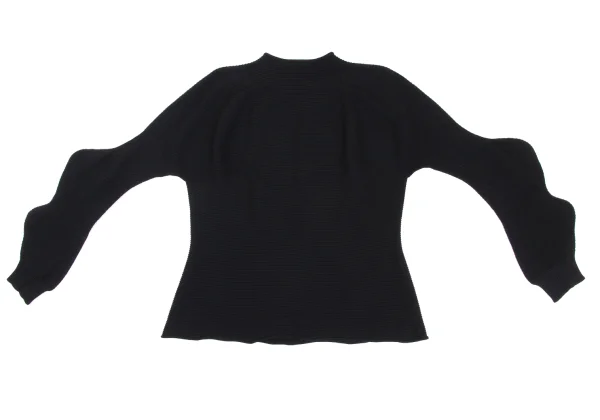 ISSEY MIYAKE Rayon Nylon Rib Design Asymmetry Sleeve Top K-173040_008