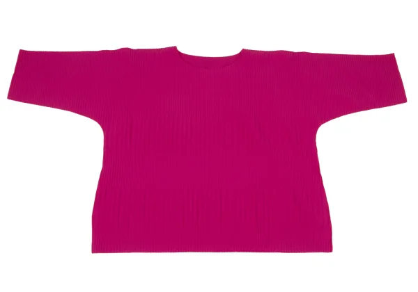 ISSEY MIYAKE me Fine Knit Pleated 3/4 Sleeve Top K-173042_002