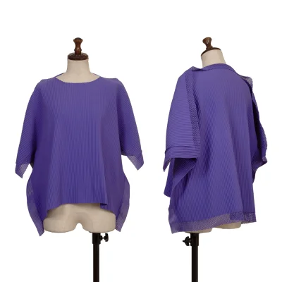 ISSEY MIYAKE me Mesh Trim Fine Knit Pleated T-Shirt