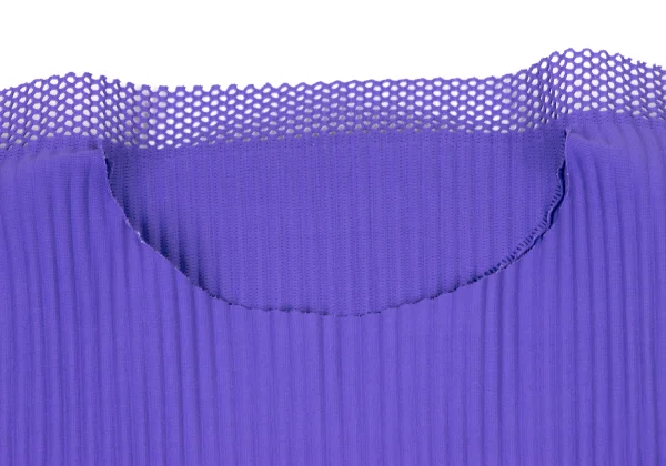 ISSEY MIYAKE me Mesh Trim Fine Knit Pleated T-Shirt K-173044_004