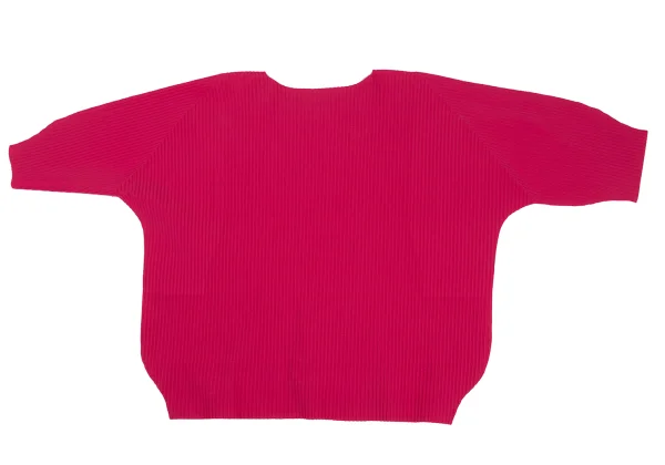 ISSEY MIYAKE me Fine-Knit Pleated Pot-Sleeve Top K-173045_008