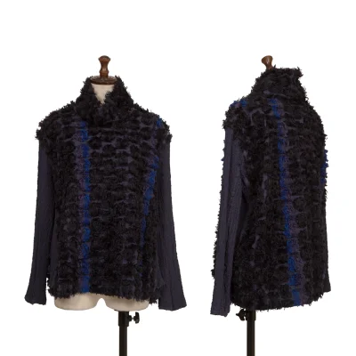 ISSEY MIYAKE me Acrylic Blend Brushed Jacquard Cauliflower Switching Top