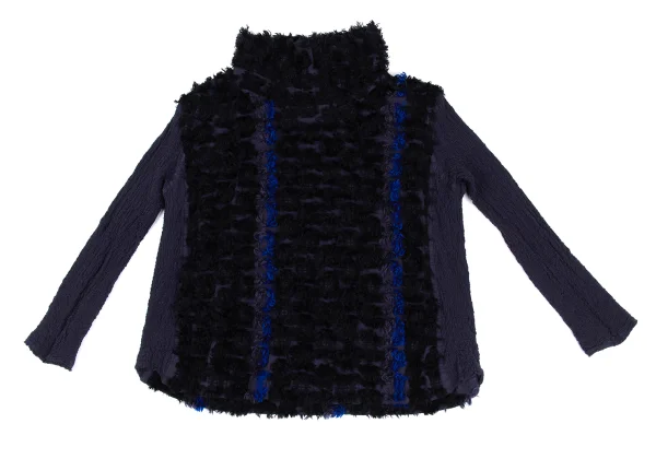 ISSEY MIYAKE me Acrylic Blend Brushed Jacquard Cauliflower Switching Top K-173046_002