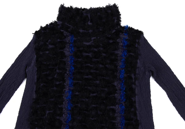 ISSEY MIYAKE me Acrylic Blend Brushed Jacquard Cauliflower Switching Top K-173046_003