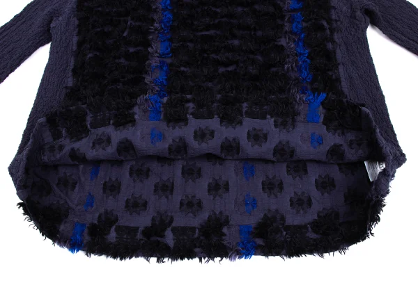 ISSEY MIYAKE me Acrylic Blend Brushed Jacquard Cauliflower Switching Top K-173046_011
