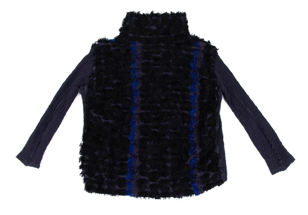ISSEY MIYAKE me Acrylic Blend Brushed Jacquard Cauliflower Switching Top K-173046_012