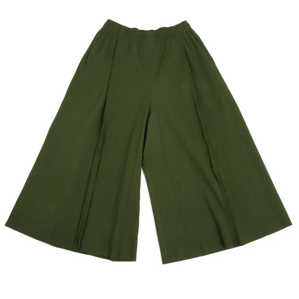 ISSEY MIYAKE me Fine-knit Pleats Box Tuck Wide Pants Green F K-173049_001