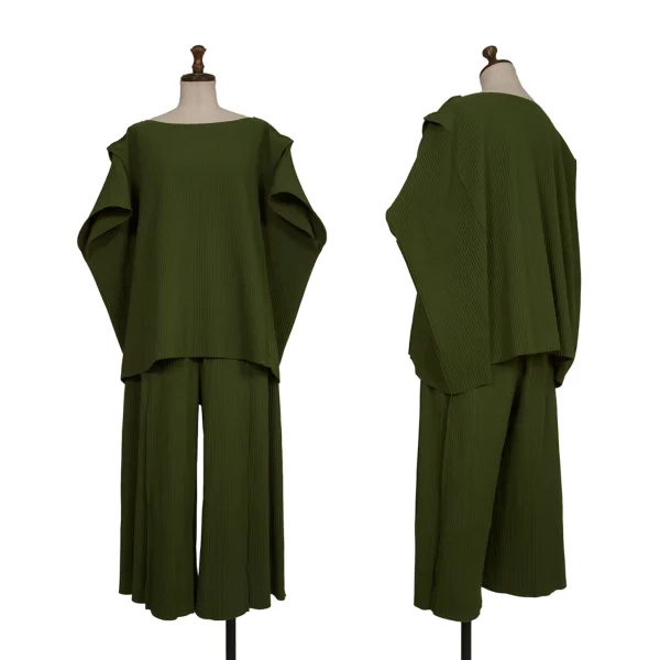 ISSEY MIYAKE me Fine-knit Pleats Box Tuck Wide Pants K-173049_010