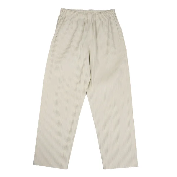 ISSEY MIYAKE me Fine Knit Pleated Pants Beige Free K-173052_001