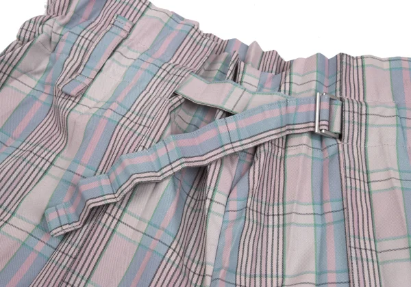 ISSEY MIYAKE me Checked Accordion Pleats Wide Pants K-173056_003