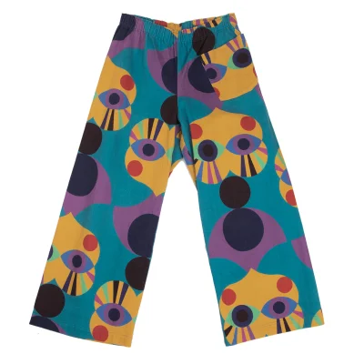 ISSEY MIYAKE me Cotton Blend Psychedelic Eye Print Stretch Pants