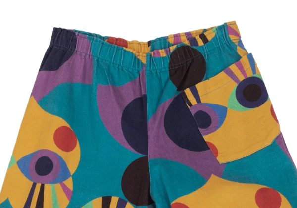 ISSEY MIYAKE me Cotton Blend Psychedelic Eye Print Stretch Pants K-173057_002