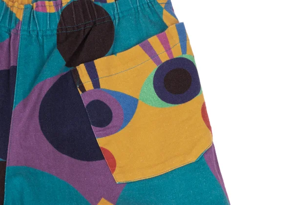 ISSEY MIYAKE me Cotton Blend Psychedelic Eye Print Stretch Pants K-173057_003
