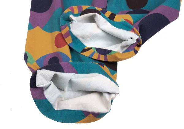 ISSEY MIYAKE me Cotton Blend Psychedelic Eye Print Stretch Pants K-173057_006