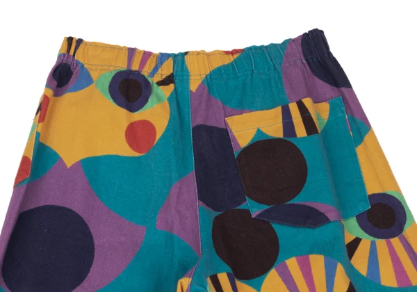 ISSEY MIYAKE me Cotton Blend Psychedelic Eye Print Stretch Pants K-173057_008