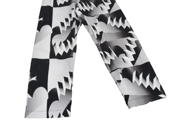 ISSEY MIYAKE me Cotton Blend Trompe-l'œil Print Stretch Pants K-173058_007
