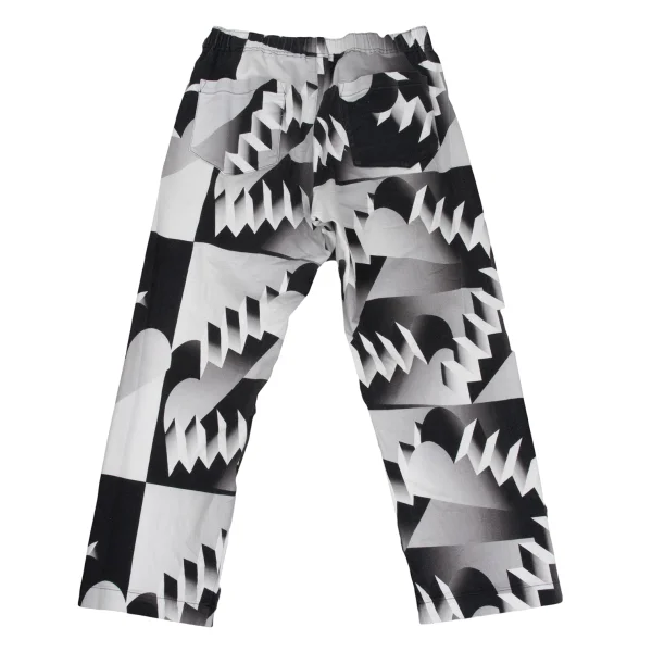 ISSEY MIYAKE me Cotton Blend Trompe-l'œil Print Stretch Pants K-173058_009