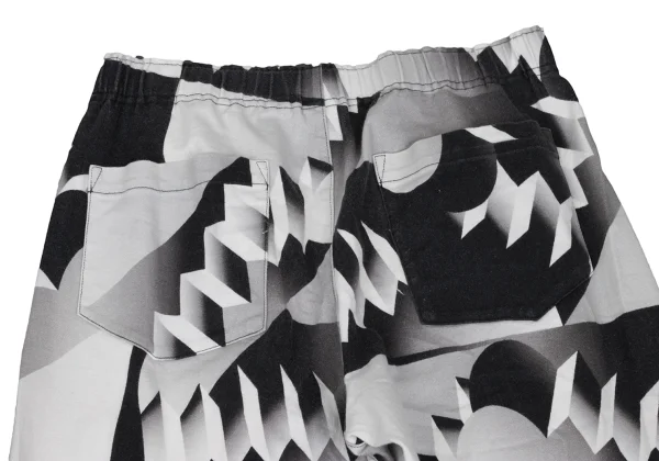 ISSEY MIYAKE me Cotton Blend Trompe-l'œil Print Stretch Pants K-173058_010