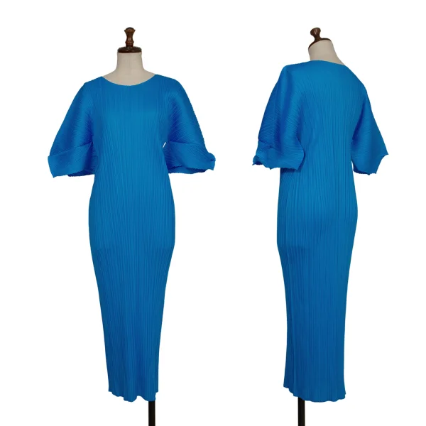 PLEATS PLEASE Short Sleeve Dress Blue 3 K-173059_001