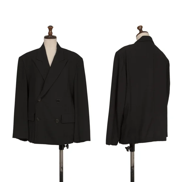Y's Wool Gaba Double Jacket Black S-M K-173073_001