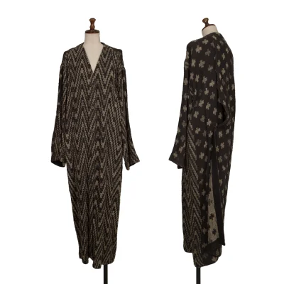 ISSEY MIYAKE Silk Jacquard Collarless Coat