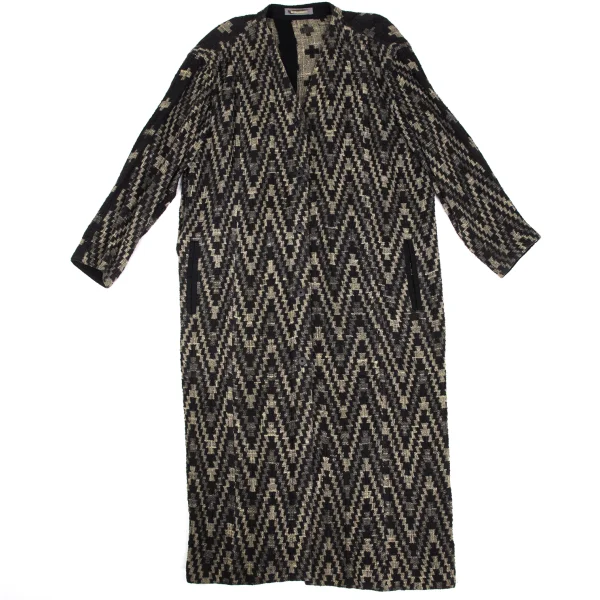 ISSEY MIYAKE Silk Jacquard Collarless Coat K-173075_002