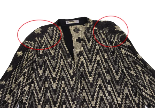 ISSEY MIYAKE Silk Jacquard Collarless Coat K-173075_003