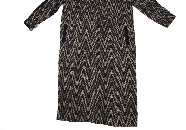 ISSEY MIYAKE Silk Jacquard Collarless Coat K-173075_010