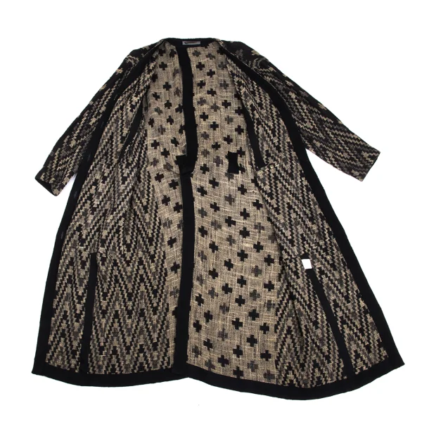 ISSEY MIYAKE Silk Jacquard Collarless Coat K-173075_012