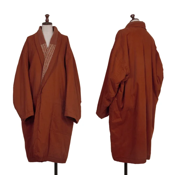 Plantation Patterned Lining Padded Coat Orange L K-173076_001