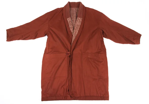Plantation Patterned Lining Padded Coat K-173076_002