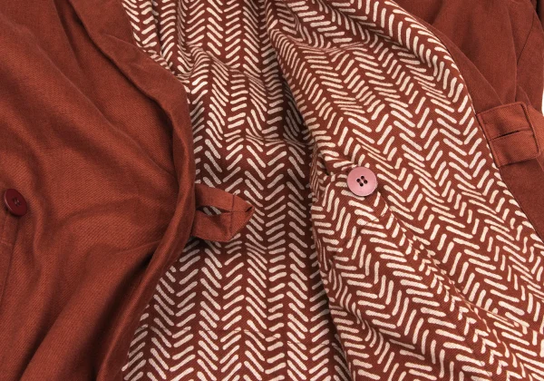 Plantation Patterned Lining Padded Coat K-173076_012