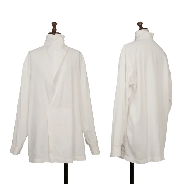 ISSEY MIYAKE Switching Turtleneck Pullover Blouse White S-M K-173079_001