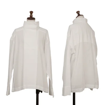 ISSEY MIYAKE Cotton Turtleneck Pullover Blouse