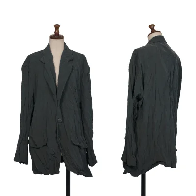 ISSEY MIYAKE Wrinkled Pleats Stand-Collar Jacket