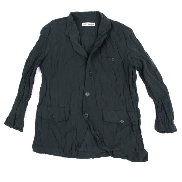 ISSEY MIYAKE Wrinkled Pleats Stand-Collar Jacket K-173083_002