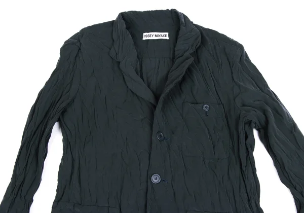 ISSEY MIYAKE Wrinkled Pleats Stand-Collar Jacket K-173083_003