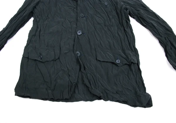 ISSEY MIYAKE Wrinkled Pleats Stand-Collar Jacket K-173083_010
