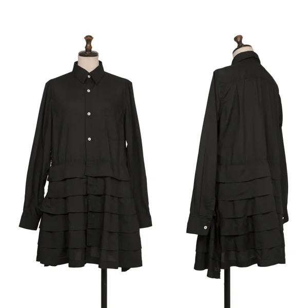COMME des GARCONS Poly Tiered Long Shirt Black S K-173085_001
