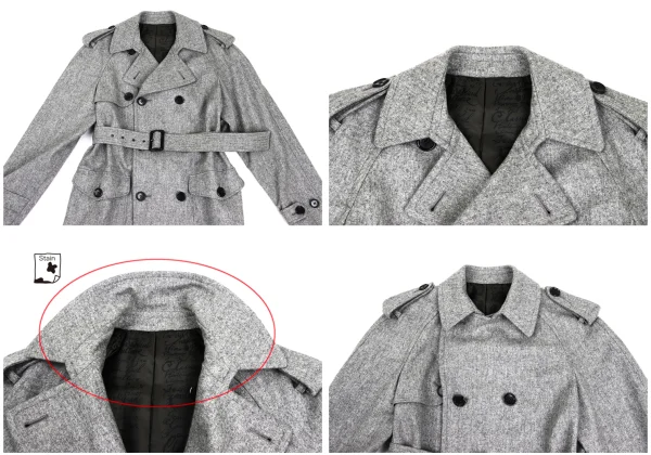 Jean Paul GAULTIER CLASSIQUE Wool Blend Belted Double Coat K-173086_003