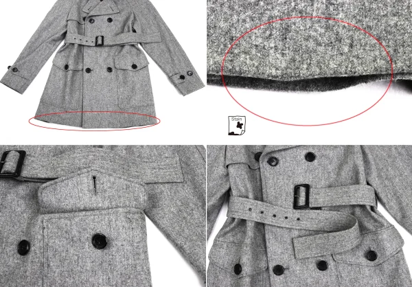 Jean Paul GAULTIER CLASSIQUE Wool Blend Belted Double Coat K-173086_009